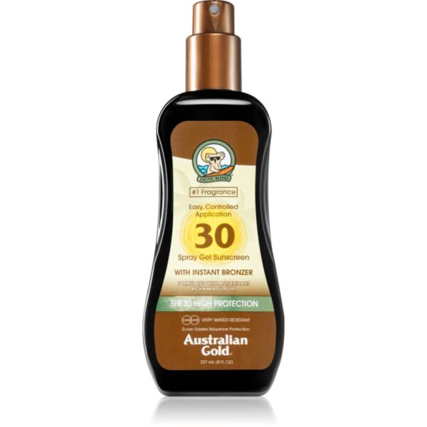 Australian Gold Spray Gel Sunscreen With Instant Bronzer gel protector nuanțator SPF 30 237 ml-Țena