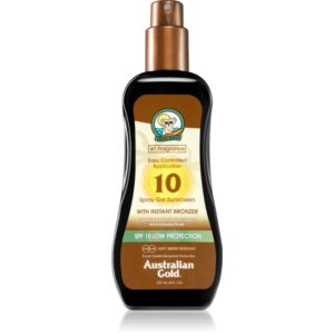 Australian Gold Spray Gel Sunscreen With Instant Bronzer spray protector pentru plajă cu efect autobronzant SPF 10 237 ml-ro