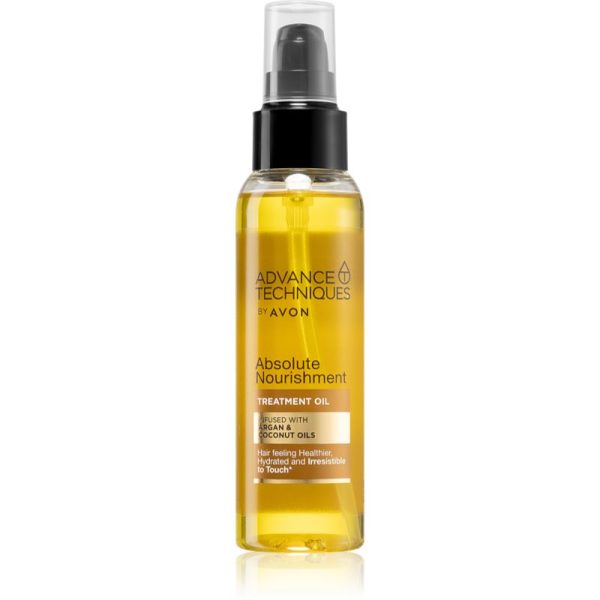 Avon Advance Techniques Absolute Nourishment Ulei nutritiv pentru păr cu ulei de argan cu ulei de cocos 100 ml-ro