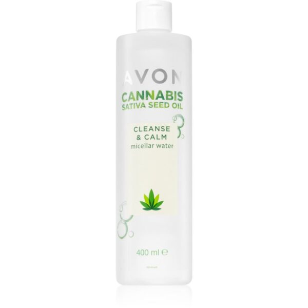 Avon Cannabis Sativa Oil Cleanse & Calm apa de fata cu particule micele cu efect calmant 400 ml-ro