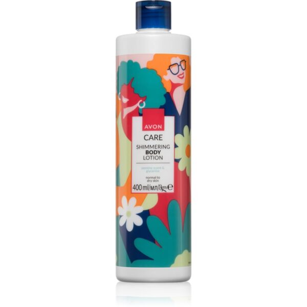 Avon Care Jasmine Scent & Glycerine lapte de corp cu particole stralucitoare pentru ten normal spre uscat 400 ml-Țena