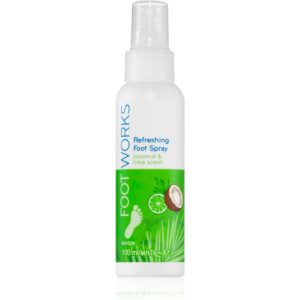 Avon Foot Works Coconut Oil deodorant pentru picioare cu efect revigorant 100 ml-Țena