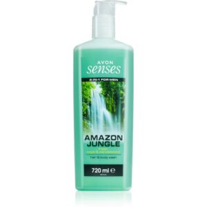 Avon Senses Amazon Jungle gel de dus pentru corp si par pentru barbati 720 ml-ro