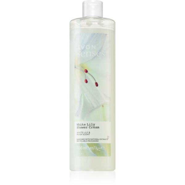 Avon Senses White Lily & Musk cremă de duș energizantă 500 ml-ro