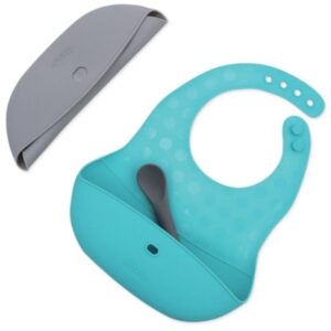 BBLÜV Pöket bavețică cu linguriță Grey/Aqua 2 buc-Țena