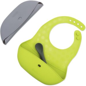 BBLÜV Pöket bavețică cu linguriță Grey/Lime 2 buc-ro