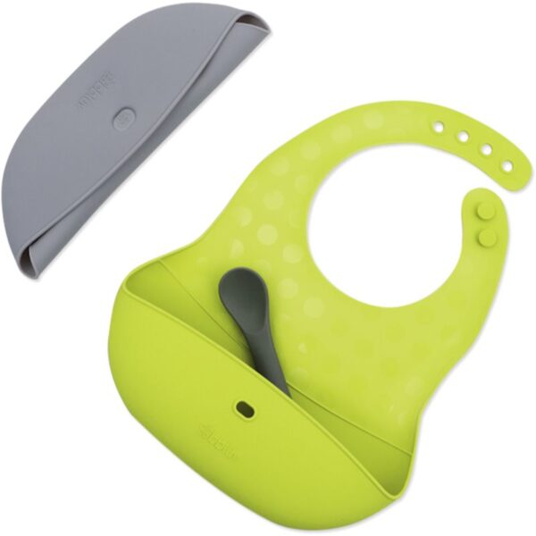 BBLÜV Pöket bavețică cu linguriță Grey/Lime 2 buc-ro