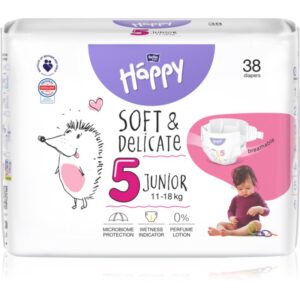 BELLA Baby Happy Soft&Delicate Size 5 Junior scutece de unică folosință 11-18 kg 38 buc-Țena