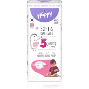 BELLA Baby Happy Soft&Delicate Size 5 Junior scutece de unică folosință 11-18 kg 52 buc-Țena