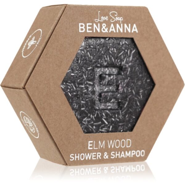 BEN&ANNA Love Soap Shower & Shampoo șampon uscat și gel de duș 2în1 Elm Wood 60 g-ro