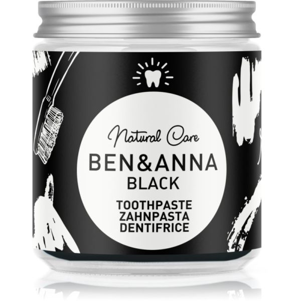 BEN&ANNA Natural Toothpaste Black pastă de dinți în borcan de sticlă cu cărbune activ 100 ml-ro