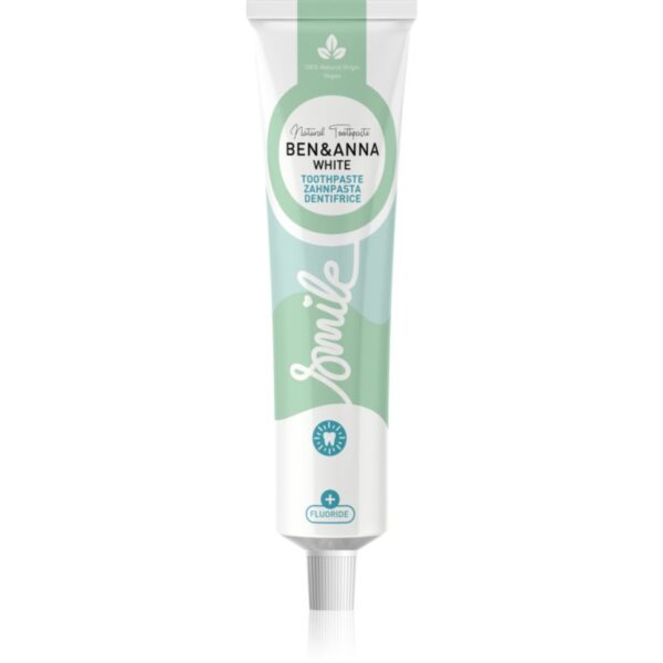 BEN&ANNA Toothpaste White pastă de dinți naturală cu flor 75 ml-ro