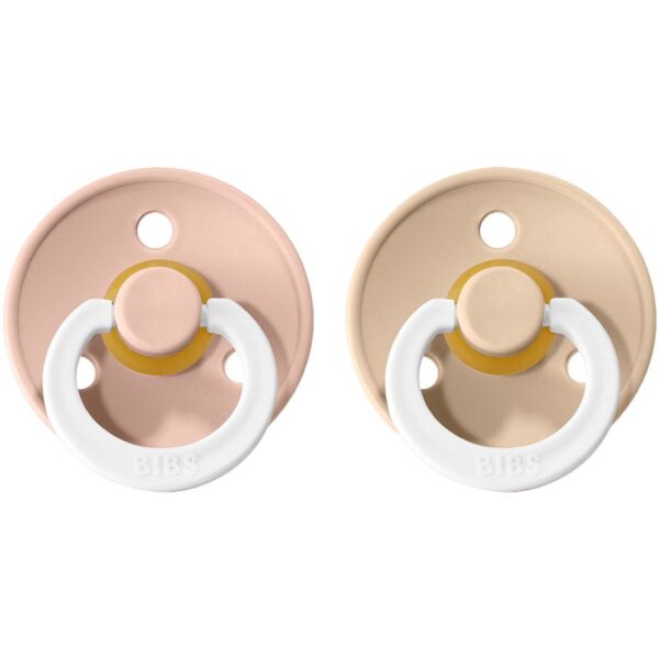 BIBS Colour Natural Rubber Size 1: 0+ months suzetă Blush Night / Vanilla Night 2 buc-Țena