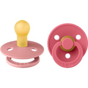 BIBS Colour Natural Rubber Size 1: 0+ months suzetă Dusty Pink / Coral 2 buc-Țena