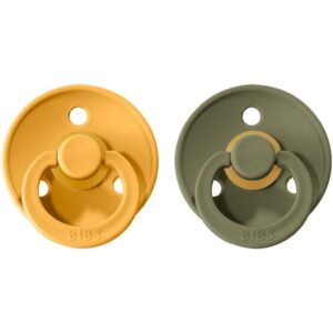 BIBS Colour Natural Rubber Size 1: 0+ months suzetă Honey Bee / Olive 2 buc-ro