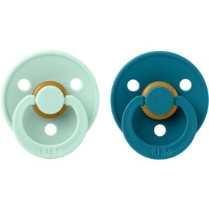 BIBS Colour Natural Rubber Size 1: 0+ months suzetă Nordic Mint / Forest 2 buc-Țena