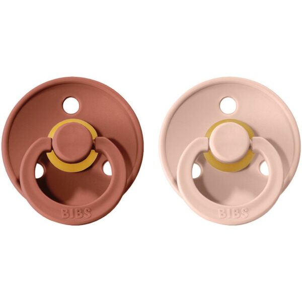 BIBS Colour Natural Rubber Size 2: 6+ months suzetă Woodchuck / Blush 2 buc-ro