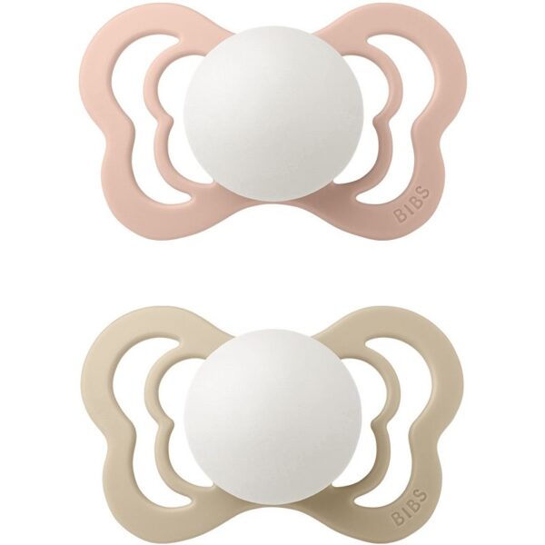 BIBS Couture Glow Silicone Size 2: 6+ months suzetă Blush / Vanilla 2 buc-ro