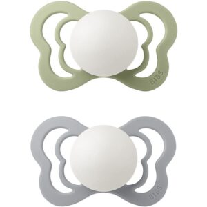 BIBS Couture Glow Silicone Size 2: 6+ months suzetă Sage / Cloud 2 buc-ro