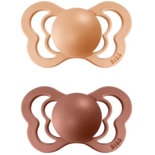 BIBS Couture Natural Rubber Size 1: 0+ months suzetă Peach / Woodchuck 2 buc-Țena
