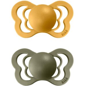 BIBS Couture Natural Rubber Size 2: 6+ months suzetă Honey Bee / Olive 2 buc-Țena