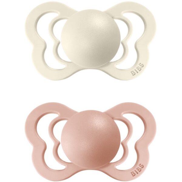 BIBS Couture Natural Rubber Size 2: 6+ months suzetă Ivory / Blush 2 buc-Țena