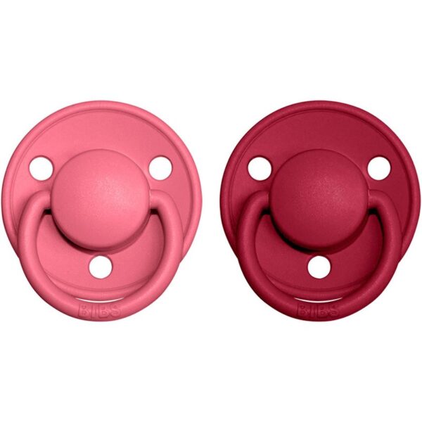 BIBS De Lux Natural Rubber Size 1: 0+ months suzetă Coral / Ruby 2 buc-ro