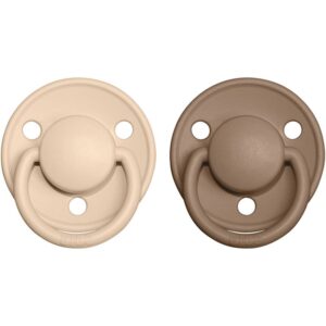 BIBS De Lux Natural Rubber Size 1: 0+ months suzetă Vanilla / Dark Oak 2 buc-ro