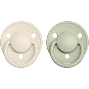 BIBS De Lux Natural Rubber Size 2: 6+ months suzetă Ivory / Sage 2 buc-ro
