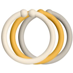 BIBS Loops cercuri pentru atârnat Ivory / Honey Bee / Sand 12 buc-Țena