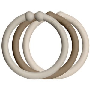 BIBS Loops cercuri pentru atârnat Sand / Dark Oak / Vanilla 12 buc-ro