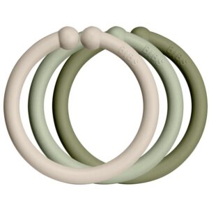BIBS Loops cercuri pentru atârnat Vanilla / Sage / Olive 12 buc-Țena