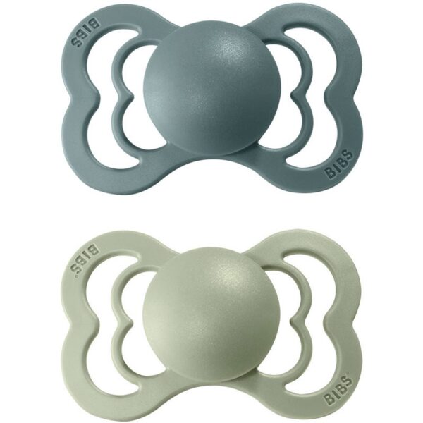 BIBS Supreme Natural Rubber Size 1: 0+ months suzetă Island Sea / Sage 2 buc-Țena