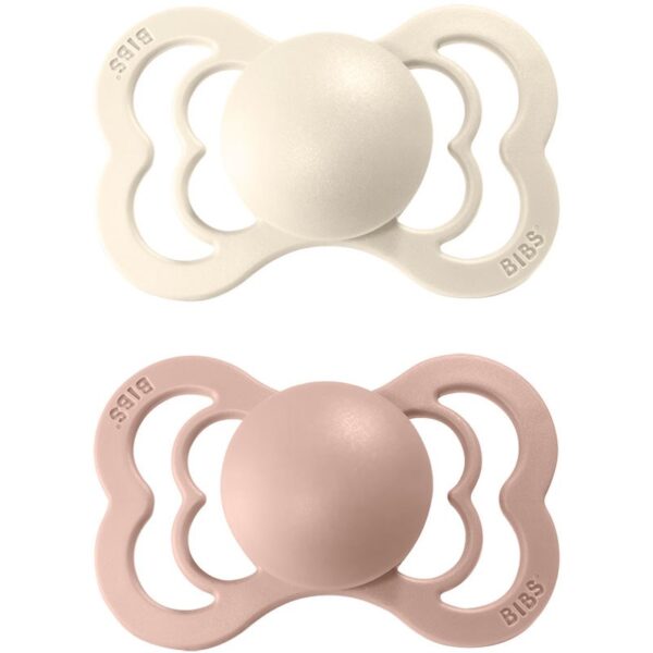 BIBS Supreme Natural Rubber Size 1: 0+ months suzetă Ivory / Blush 2 buc-Țena