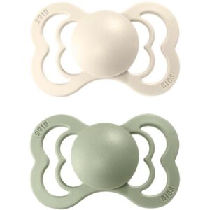 BIBS Supreme Natural Rubber Size 1: 0+ months suzetă Ivory / Sage 2 buc-Țena