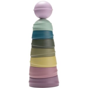 BIBS Wobbly Tower turn de construcție Bright Rainbow 6 m+ 8 buc-ro