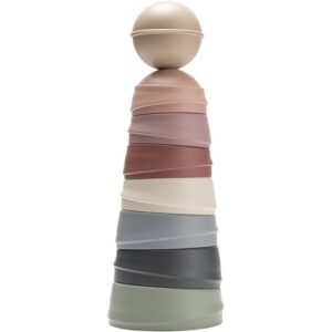 BIBS Wobbly Tower turn de construcție Pastel Rainbow 6 m+ 8 buc-ro