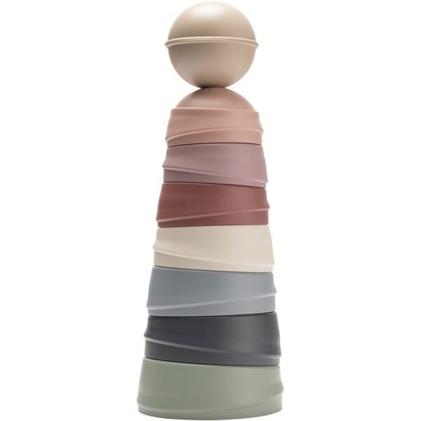 BIBS Wobbly Tower turn de construcție Pastel Rainbow 6 m+ 8 buc-ro