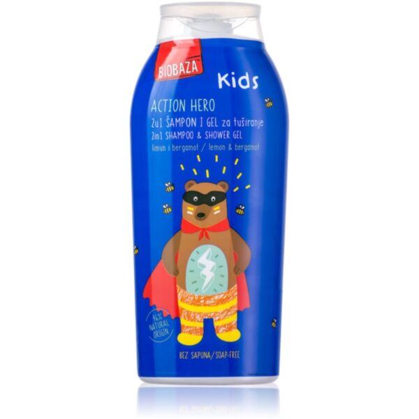 BIOBAZA Action Hero gel de dus pentru corp si par pentru copii 250 ml-ro