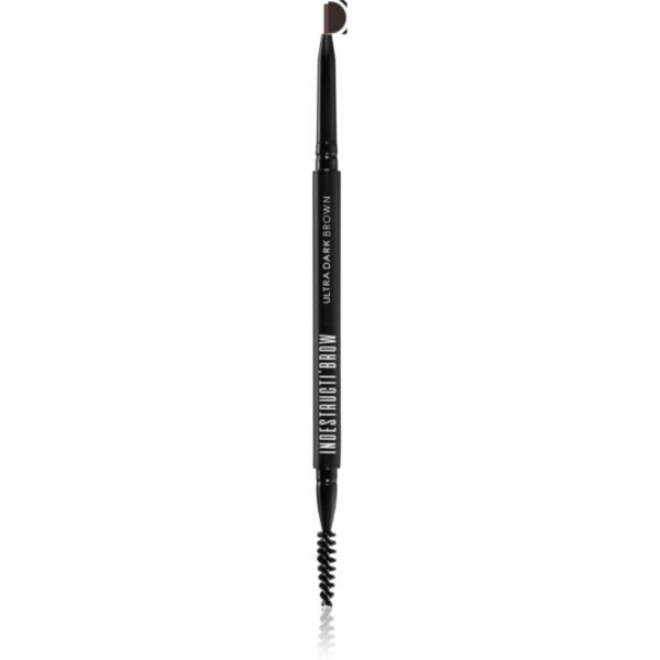 BPerfect IndestructiBrow Pencil creion de sprancene de lunga durata cu pensula culoare Ultra Dark Brown 10 g-ro