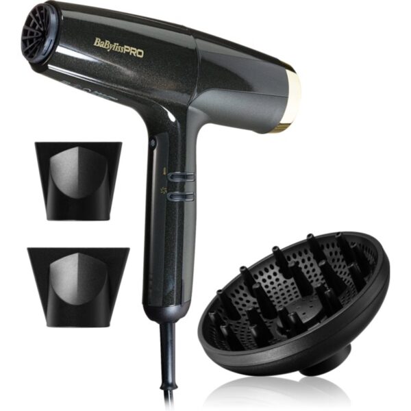 BaByliss PRO Falco Hair dryer BLACK & GOLD uscator de par cu funcție de ionizare integrată 1 buc-Țena