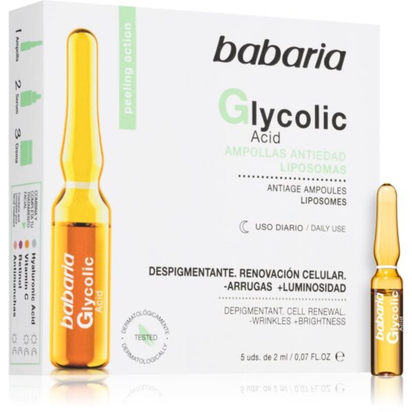 Babaria Glycolic Acid ser antirid iluminator in fiole 5x2 ml-ro
