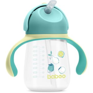 Baboo Cup with Silicone Straw ceasca cu pai Lagoon Fiesta 9m+ 260 ml-Țena