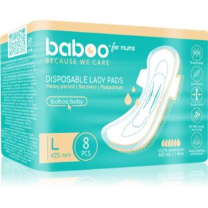 Baboo Postpartum Maternity Pads absorbante postnatale de unică folosință marimea L 8 buc-ro