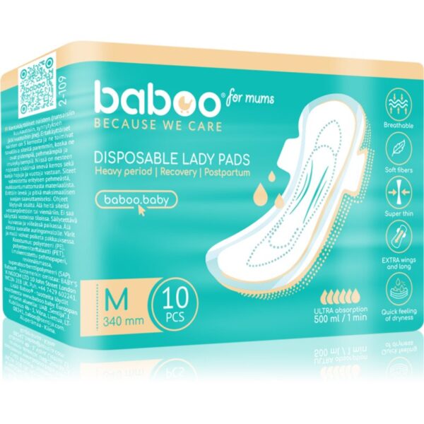 Baboo Postpartum Maternity Pads absorbante postnatale de unică folosință marimea M 10 buc-ro
