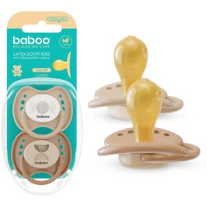 Baboo Soothers Round Latex with Case suzetă Au Naturale 0-6 m 2 buc-Țena