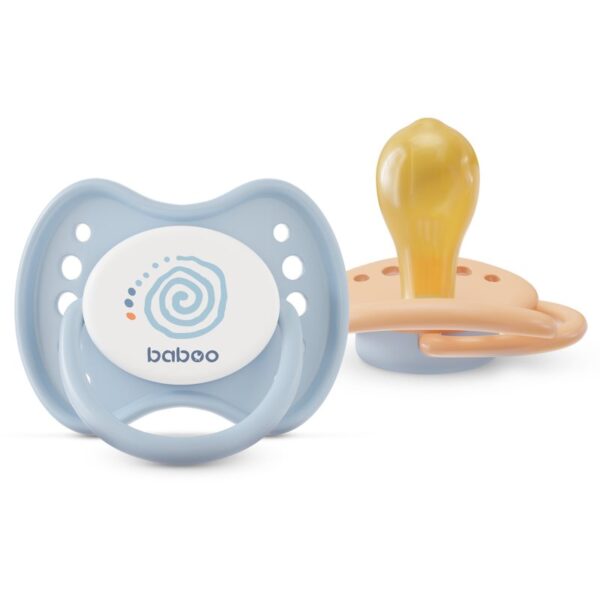 Baboo Soothers Round Latex with Case suzetă Blue Haze 6-12 m 2 buc-Țena