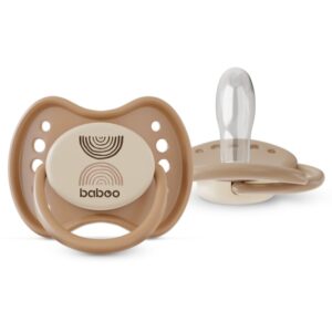 Baboo Soothers Silicone Symmetrical with Case suzetă Au Naturale 0-6 m 2 buc-ro