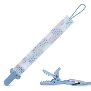 Baboo Textile Soother Holder clips pentru suzetă Blue Haze 1 buc-ro