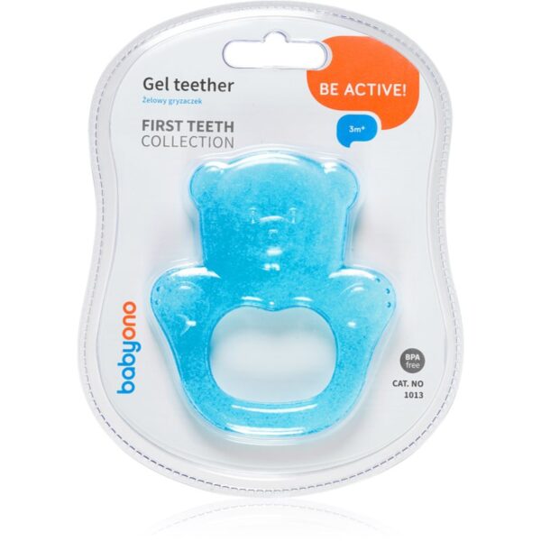 BabyOno Be Active Gel Teether jucărie pentru dentiție Blue Bear 1 buc-Țena